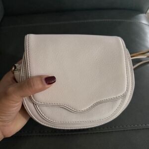 Rebecca Minkoff Cream Leather Mini Crossbody Bag